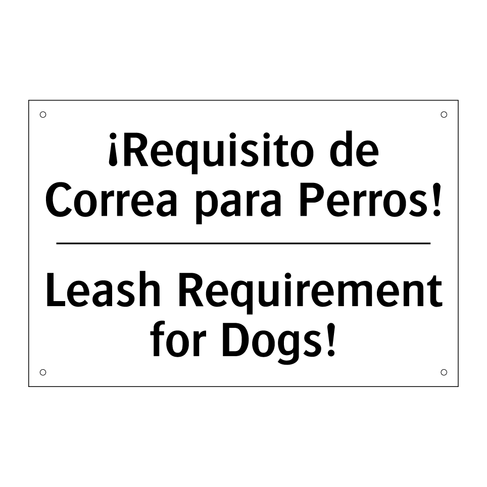¡Requisito de Correa para Perros! - Leash Requirement for Dogs!