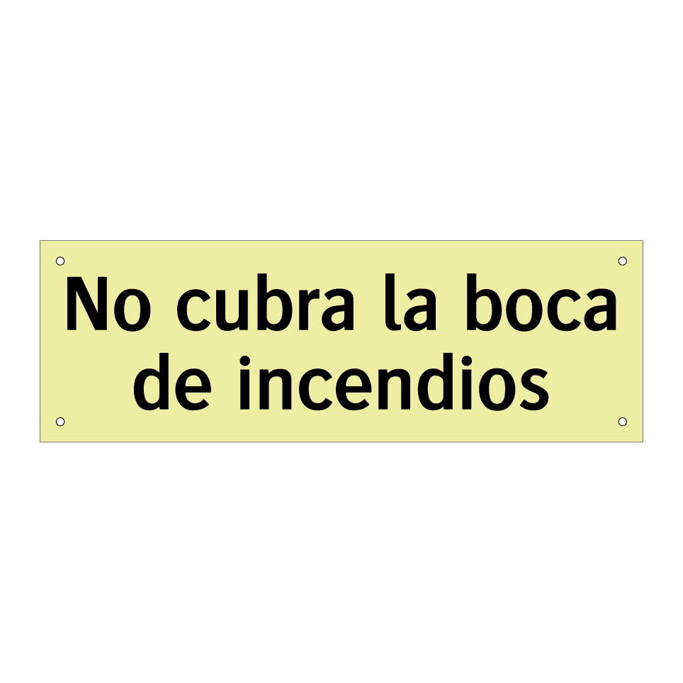 No cubra la boca de incendios