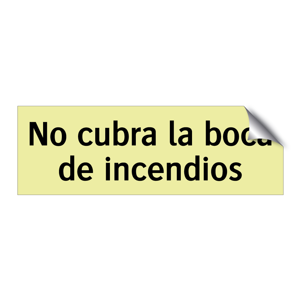 No cubra la boca de incendios