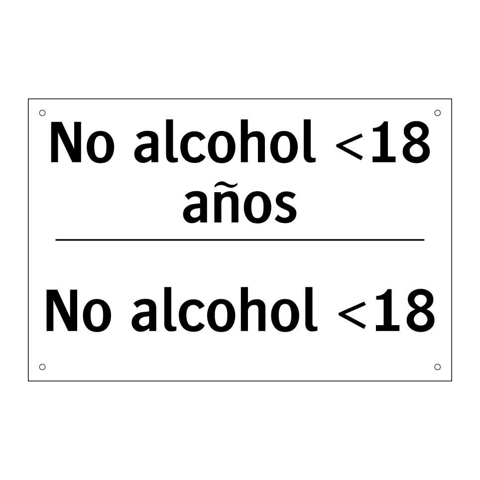 No alcohol <18 años - No alcohol <18