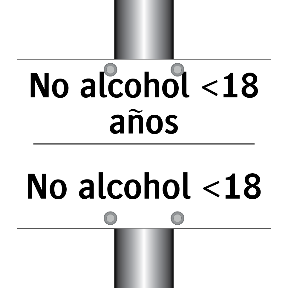 No alcohol <18 años - No alcohol <18