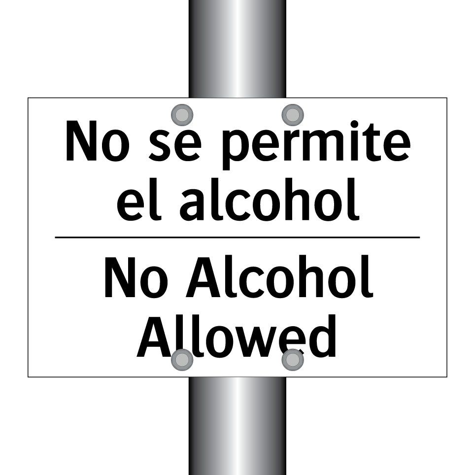 No se permite el alcohol - No Alcohol Allowed