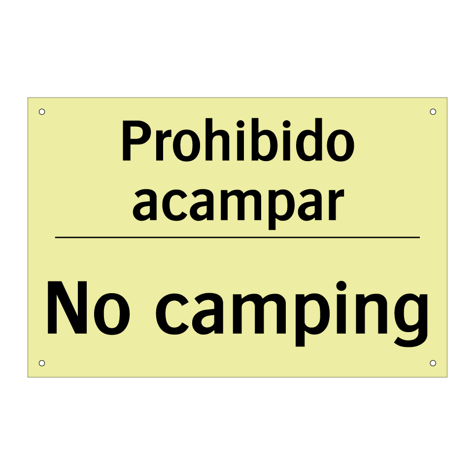 Prohibido acampar - No camping