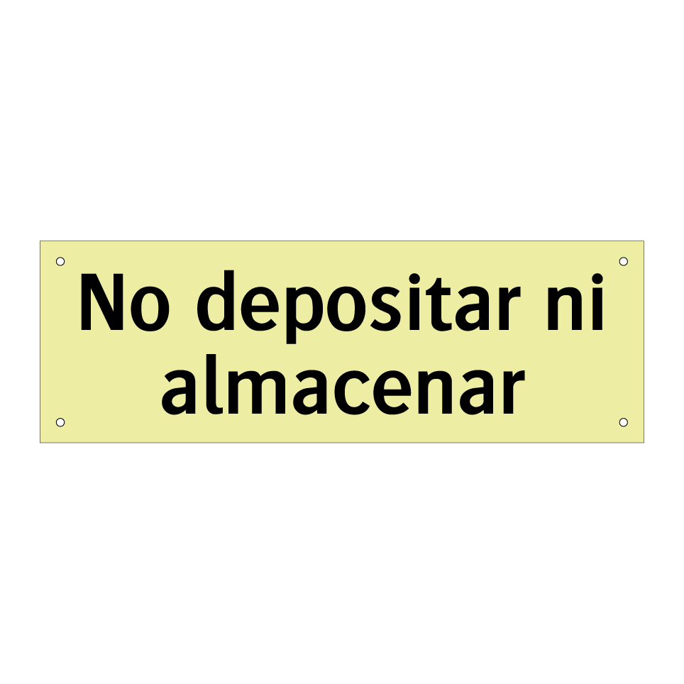 No depositar ni almacenar