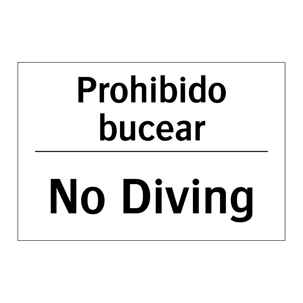 Prohibido bucear - No Diving