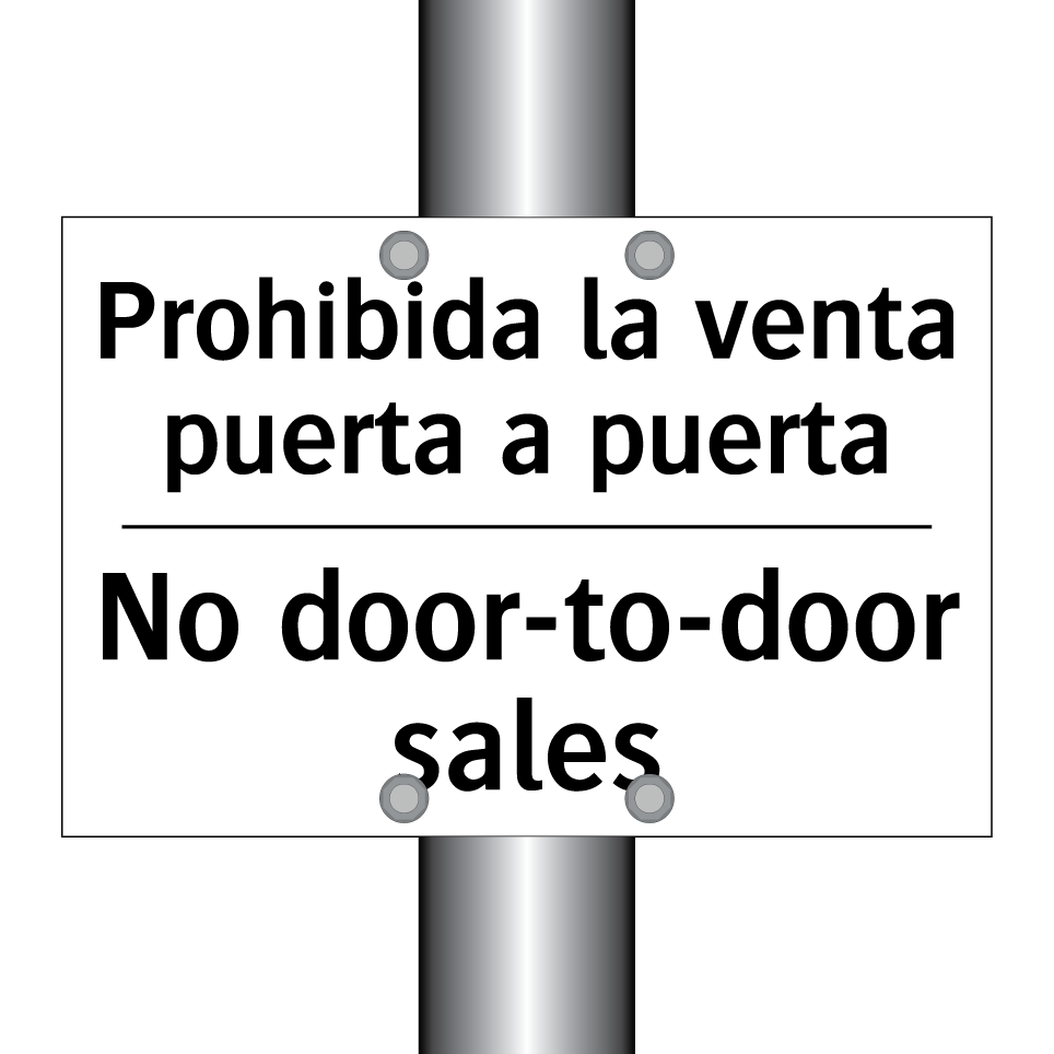 Prohibida la venta puerta a puerta - No door-to-door sales