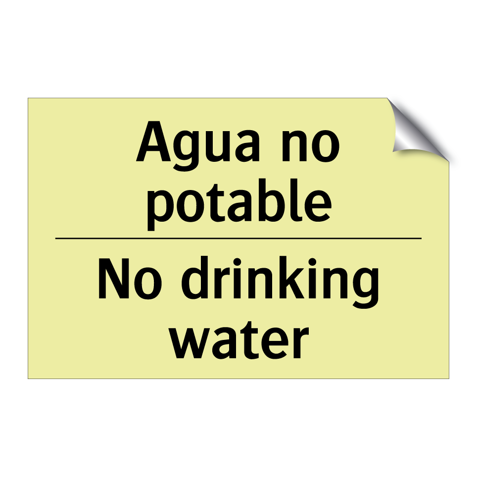 Agua no potable - No drinking water