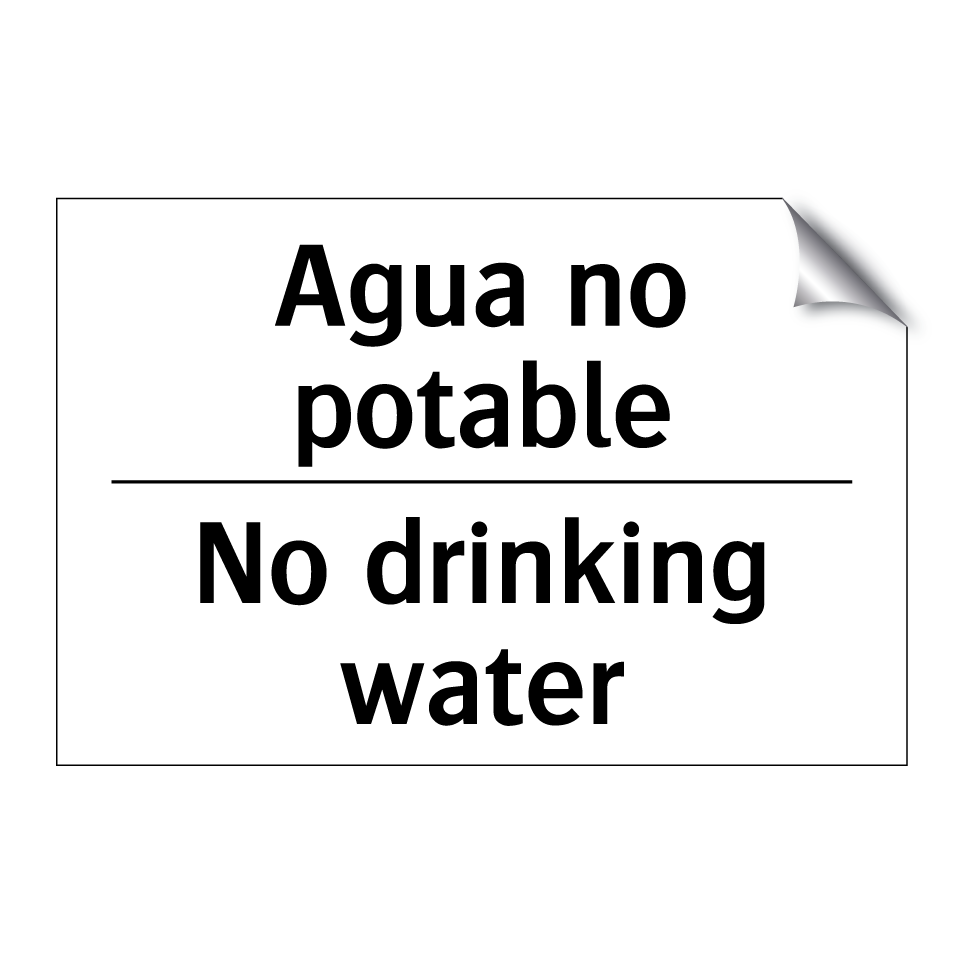 Agua no potable - No drinking water