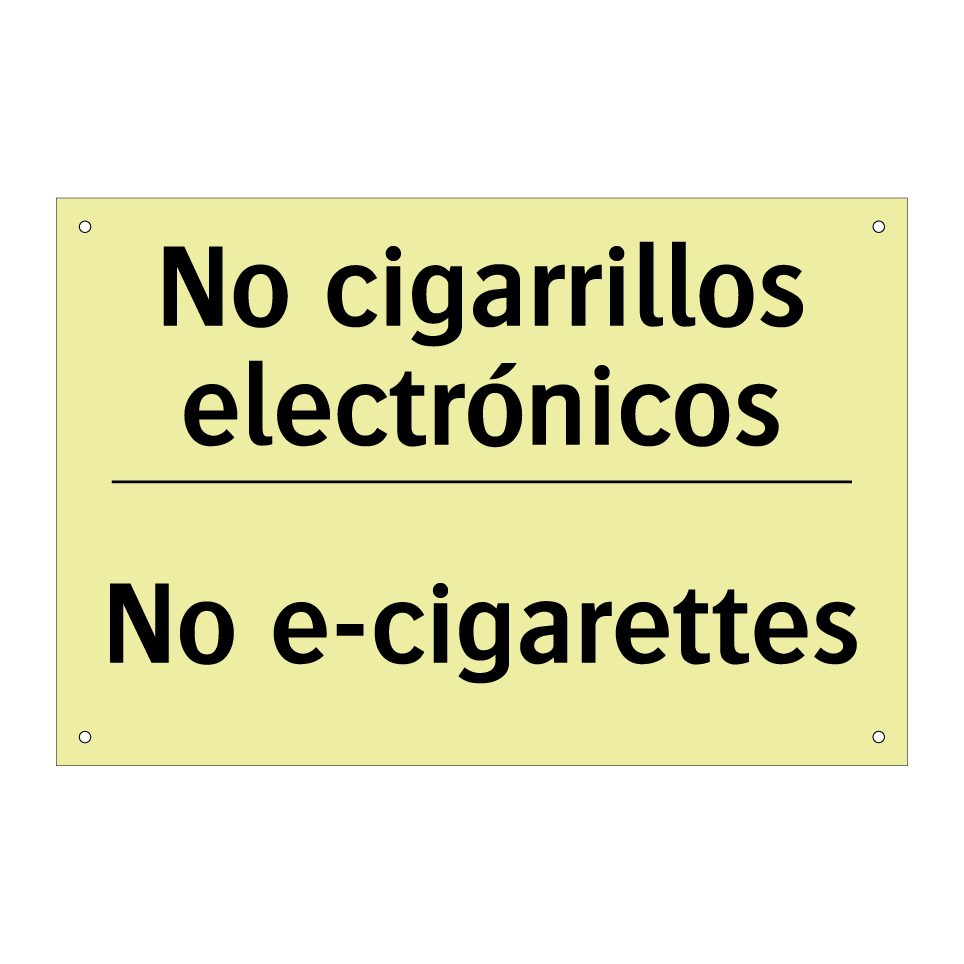 No cigarrillos electrónicos - No e-cigarettes