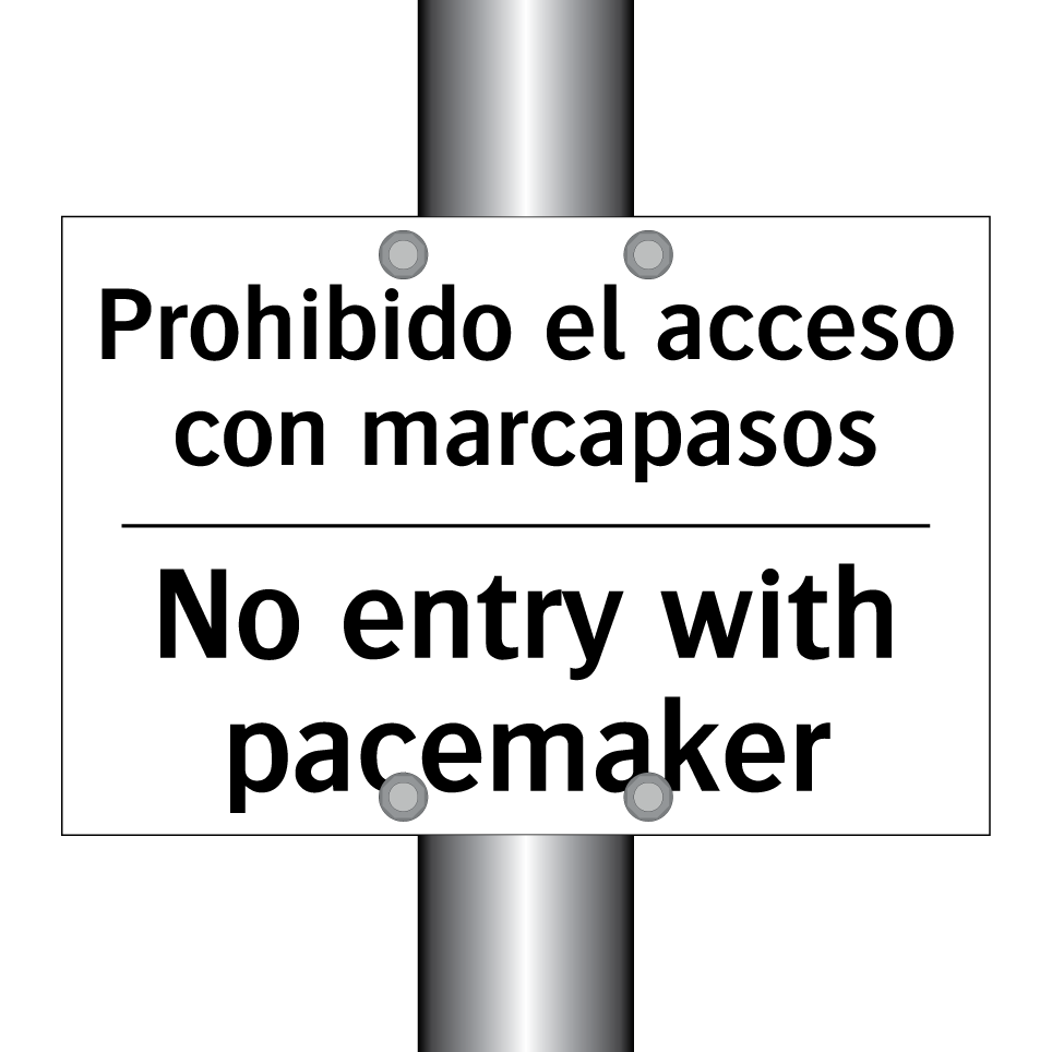Prohibido el acceso con marcapasos - No entry with pacemaker