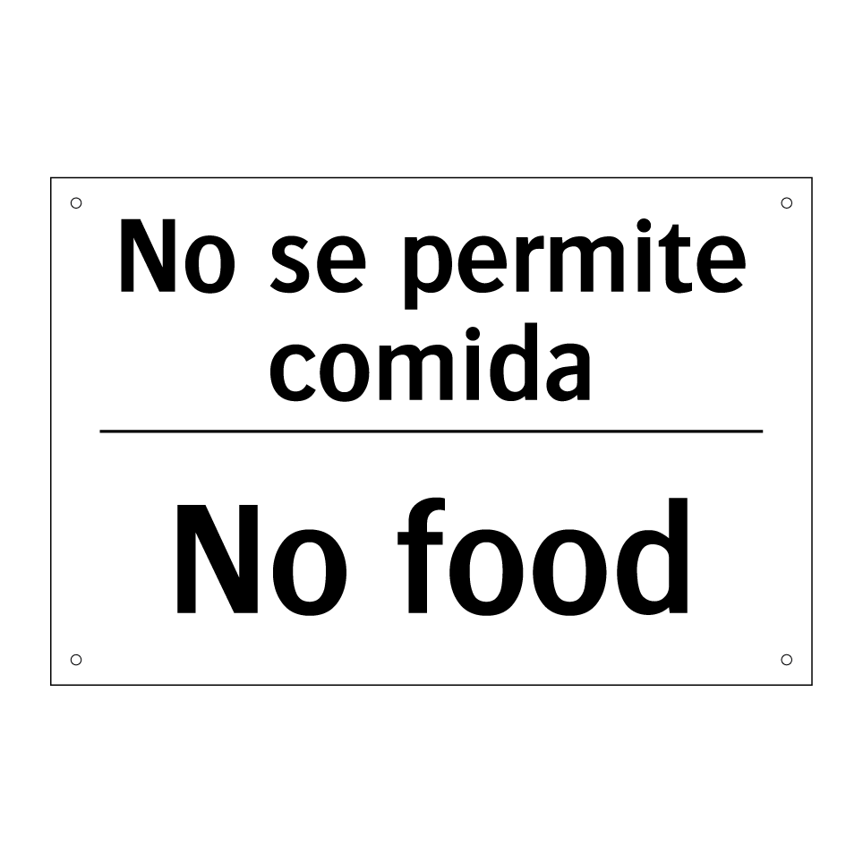 No se permite comida - No food