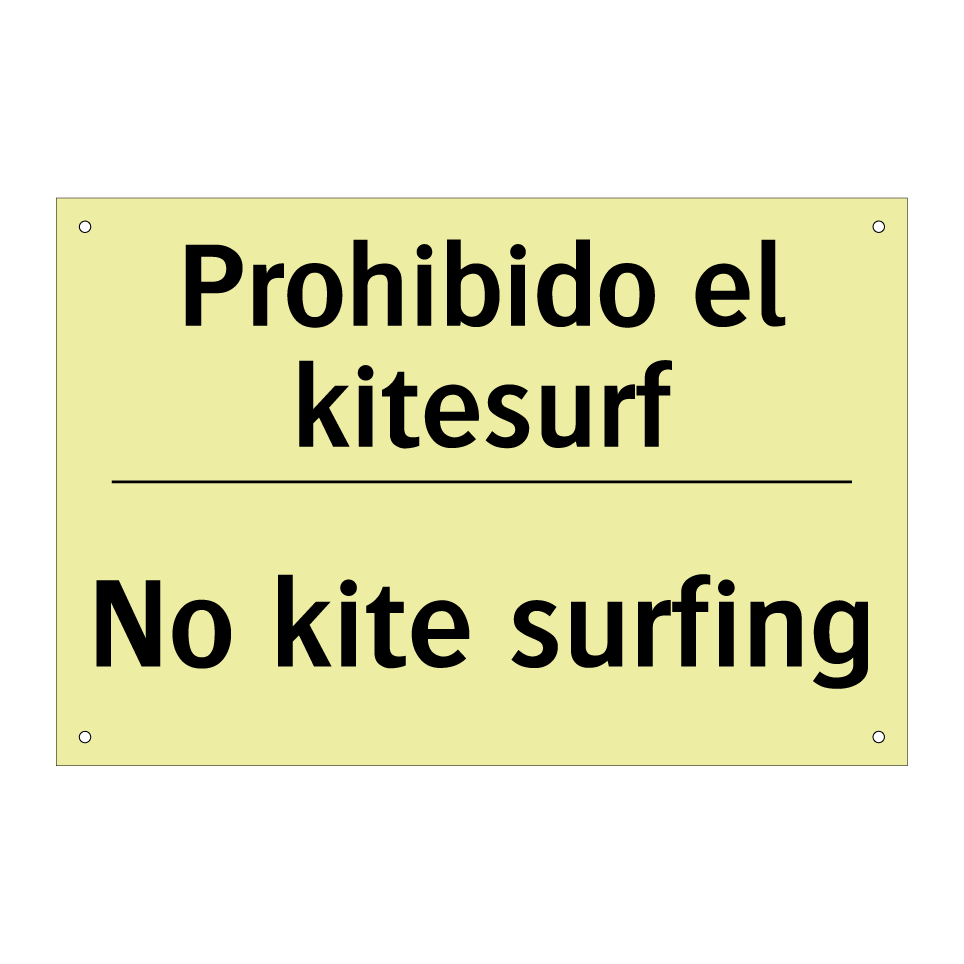 Prohibido el kitesurf - No kite surfing
