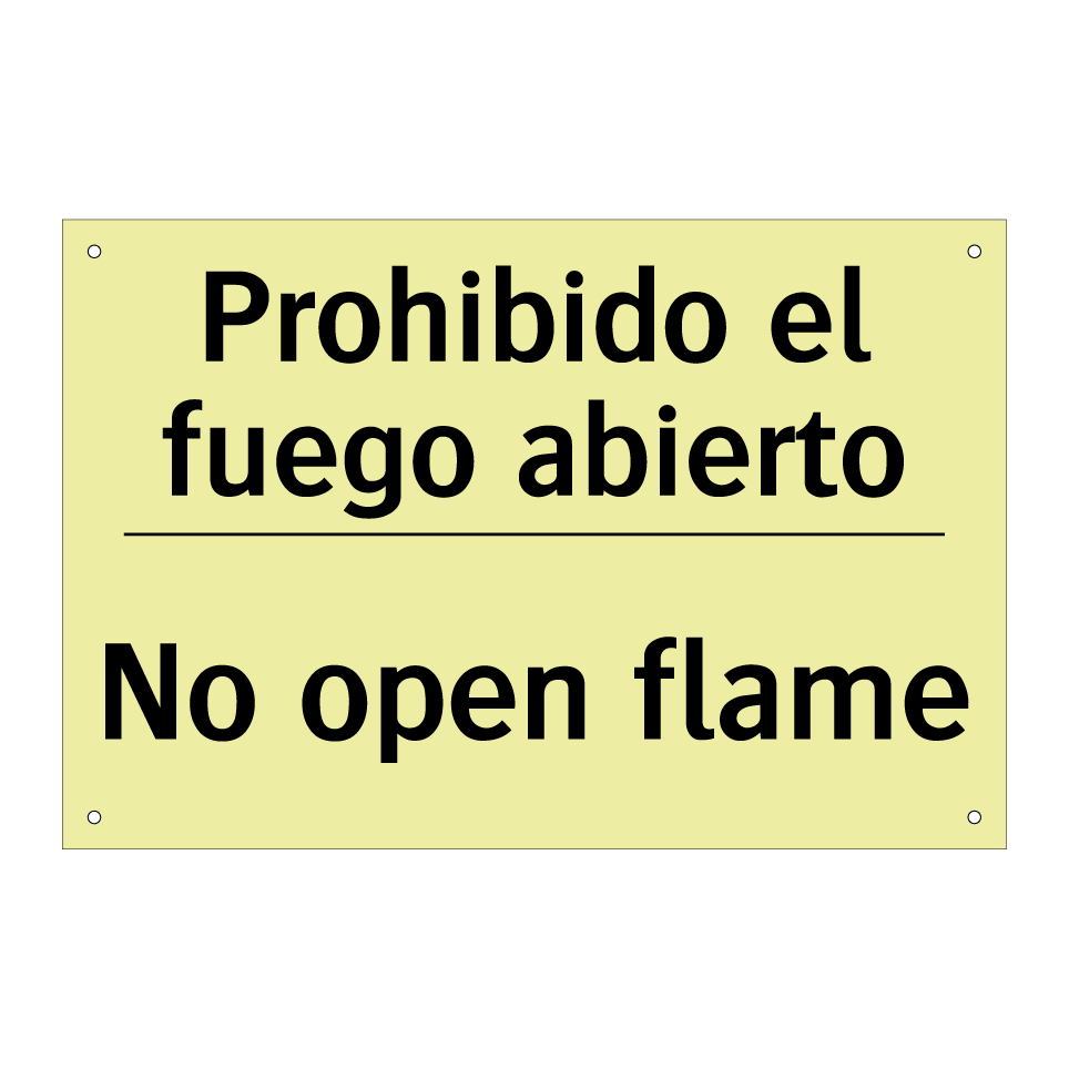 Prohibido el fuego abierto - No open flame
