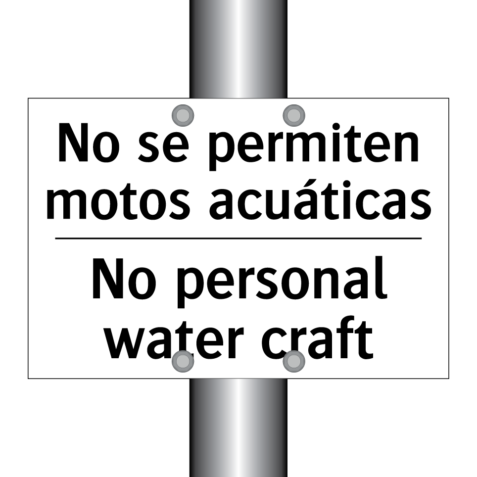 No se permiten motos acuáticas - No personal water craft