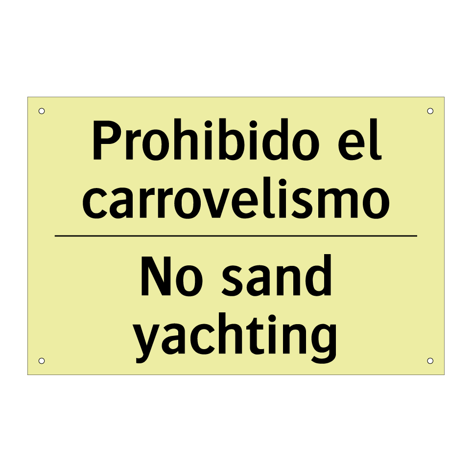 Prohibido el carrovelismo - No sand yachting