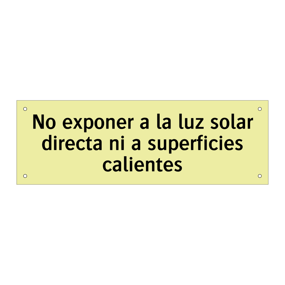 No exponer a la luz solar directa ni a superficies calientes