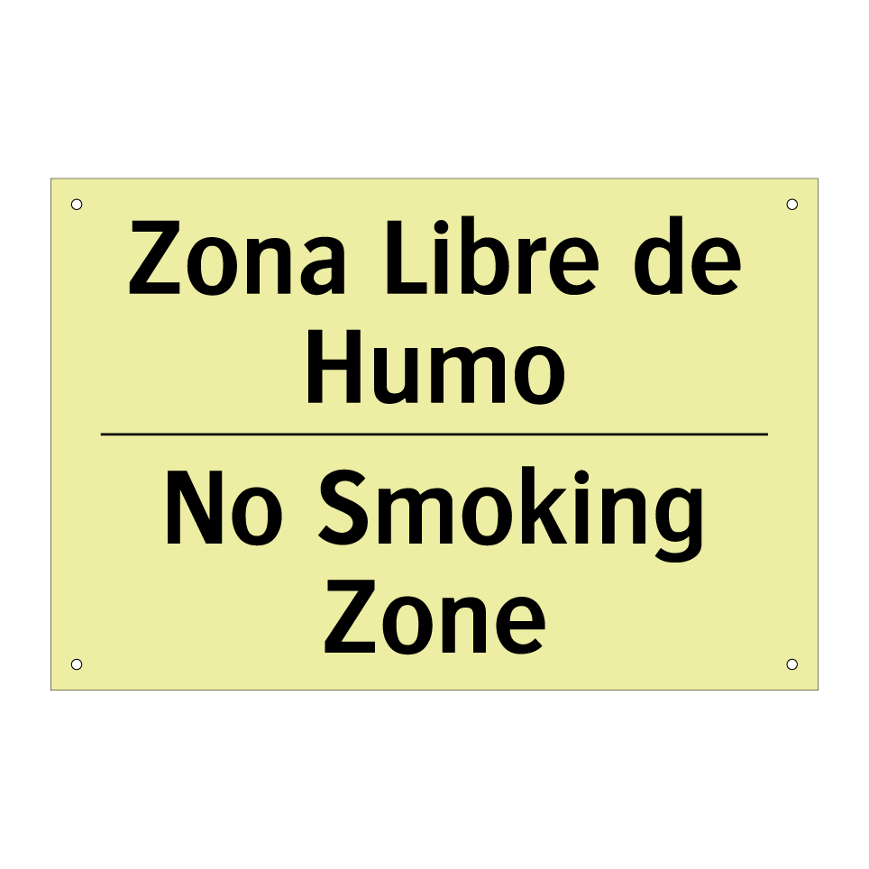 Zona Libre de Humo - No Smoking Zone