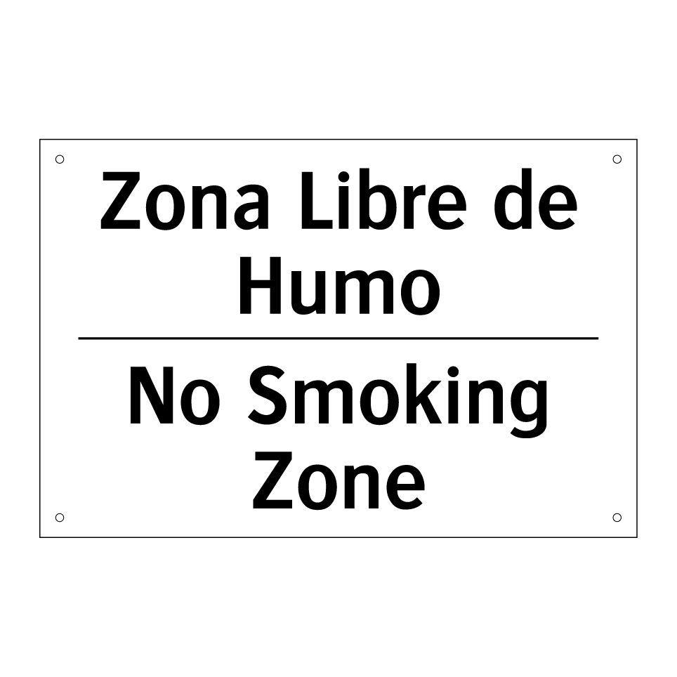 Zona Libre de Humo - No Smoking Zone