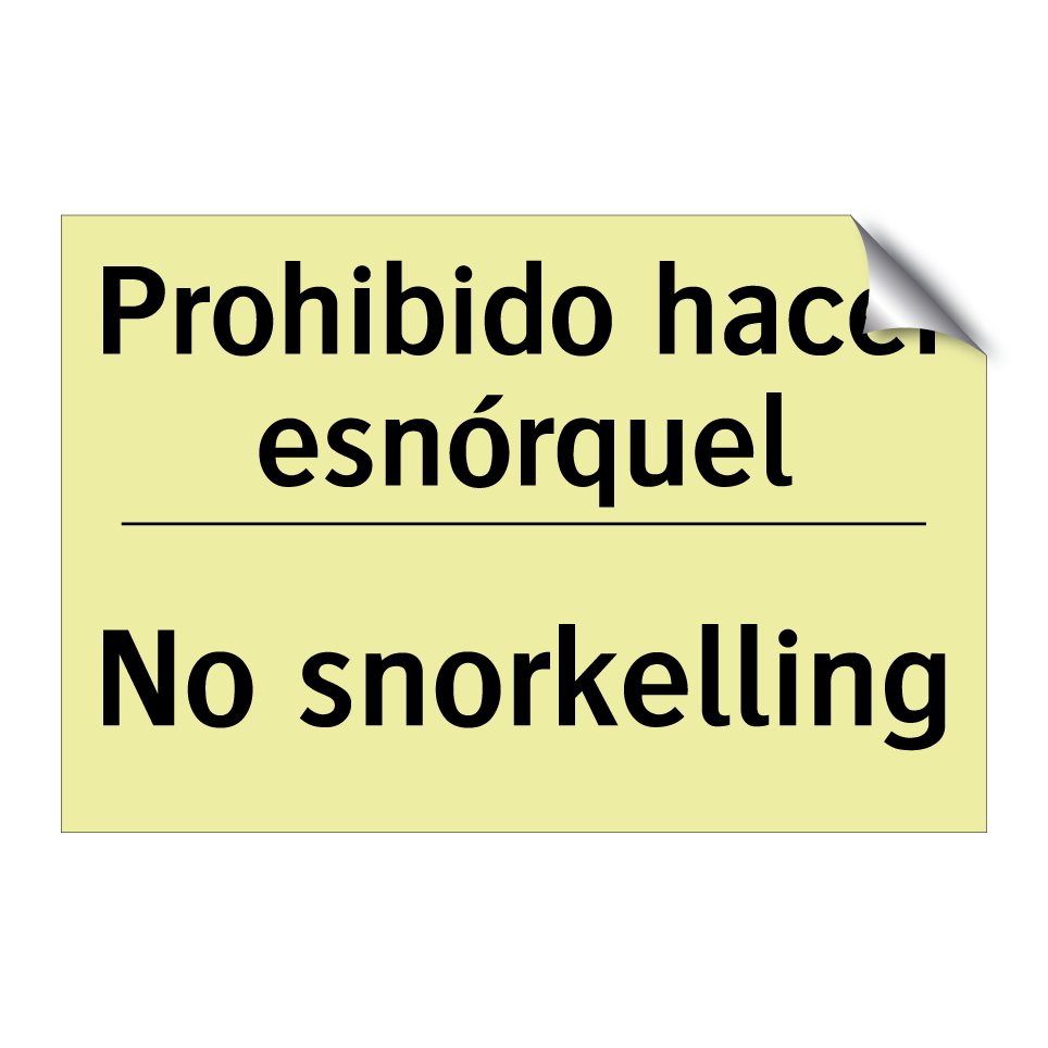 Prohibido hacer esnórquel - No snorkelling