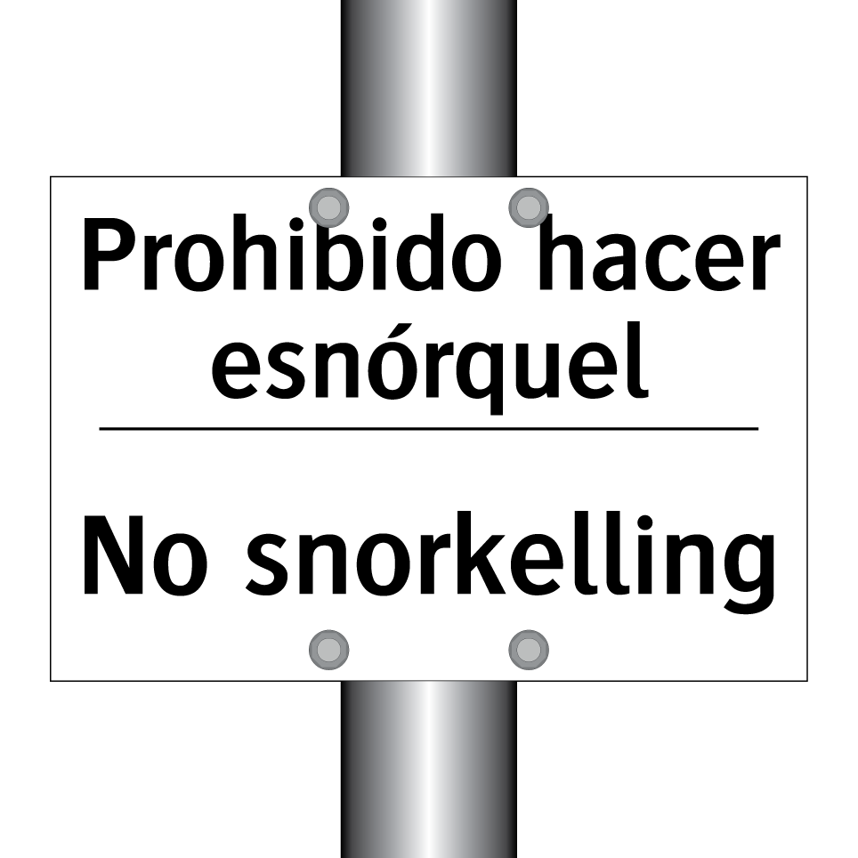 Prohibido hacer esnórquel - No snorkelling