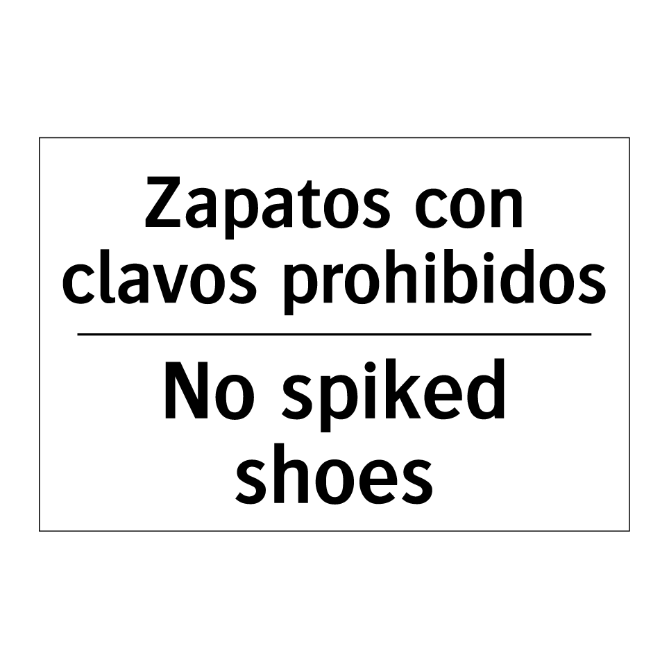 Zapatos con clavos prohibidos - No spiked shoes