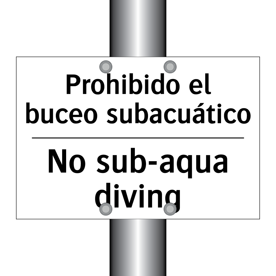 Prohibido el buceo subacuático - No sub-aqua diving