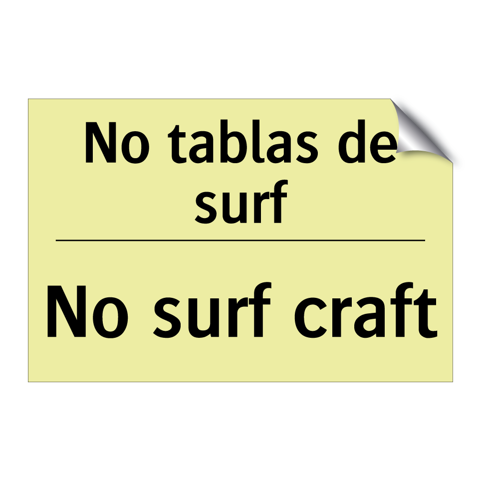 No tablas de surf - No surf craft