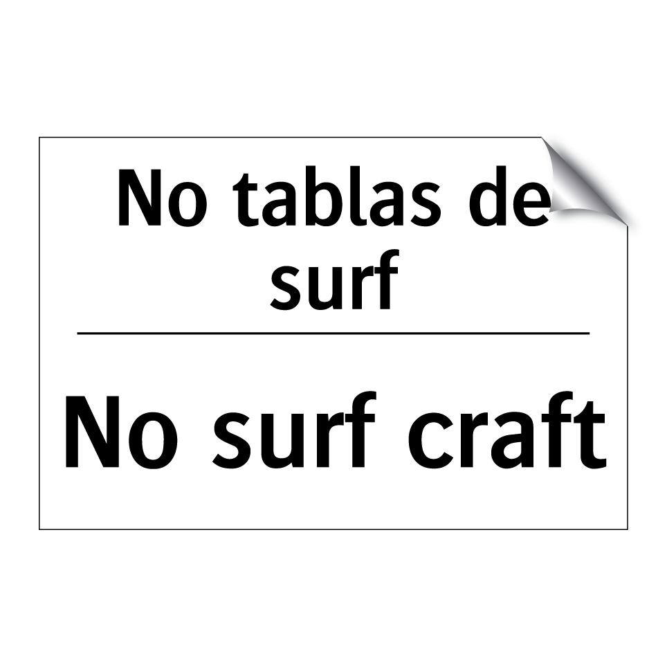 No tablas de surf - No surf craft