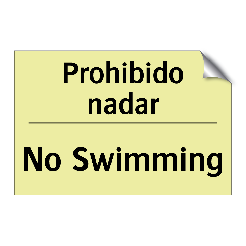 Prohibido nadar - No Swimming