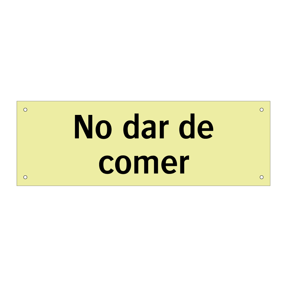 No dar de comer