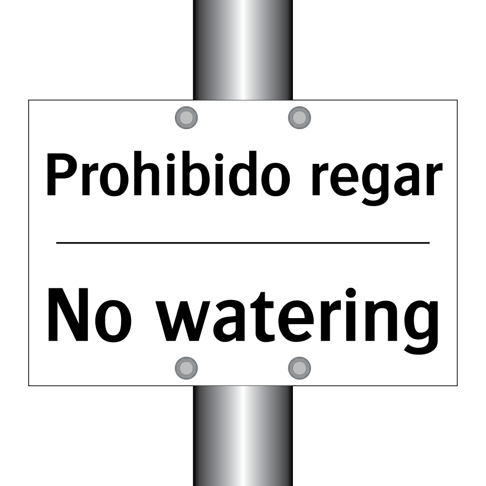 Prohibido regar - No watering