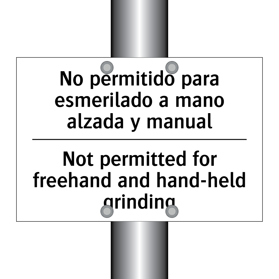 No permitido para esmerilado a mano alzada y manual - Not permitted for freehand and hand-held grinding