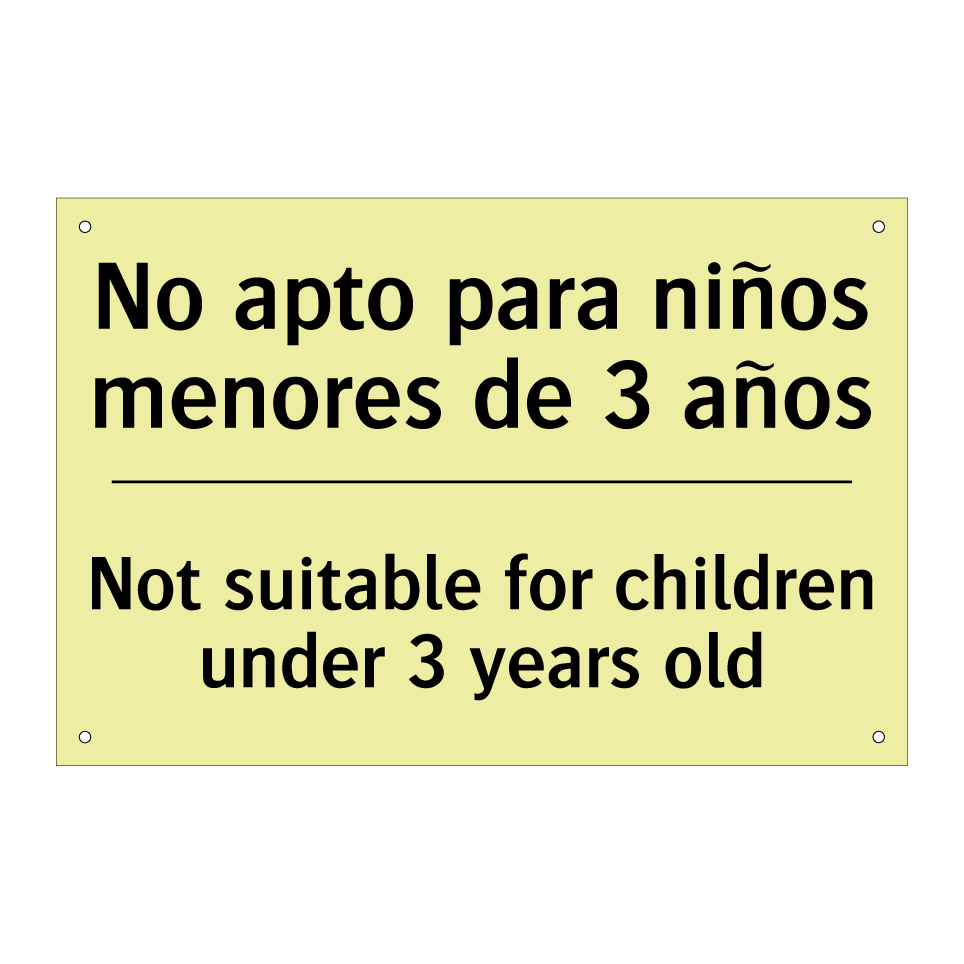 No apto para niños menores de 3 años - Not suitable for children under 3 years old