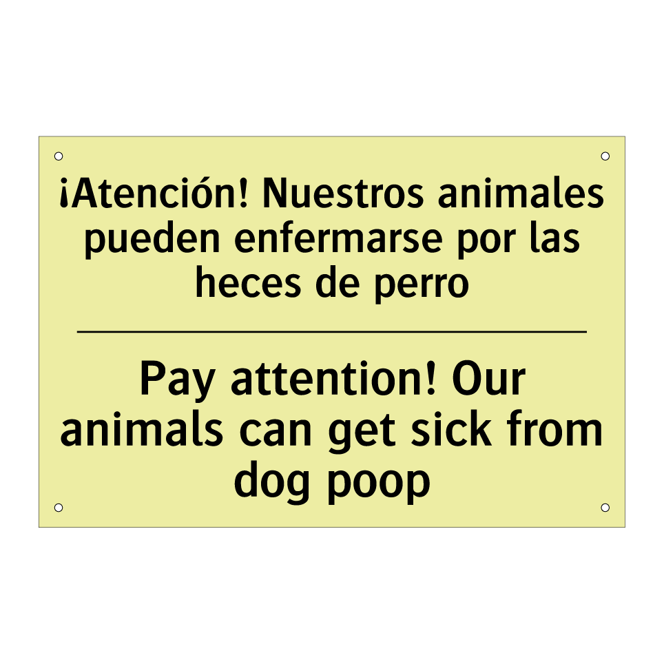 ¡Atención! Nuestros animales pueden enfermarse por las heces de perro - Pay attention! Our animals can get sick from dog poop