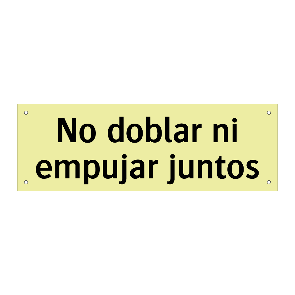 No doblar ni empujar juntos