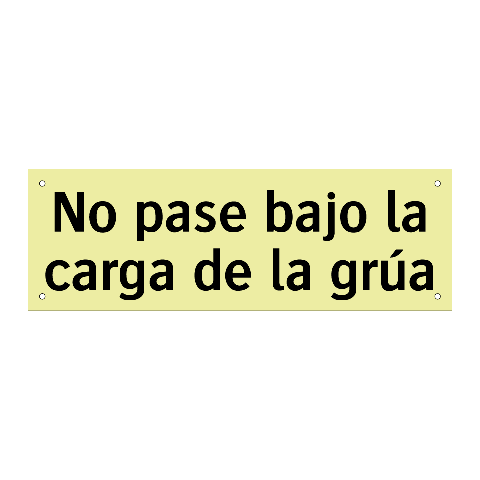 No pase bajo la carga de la grúa