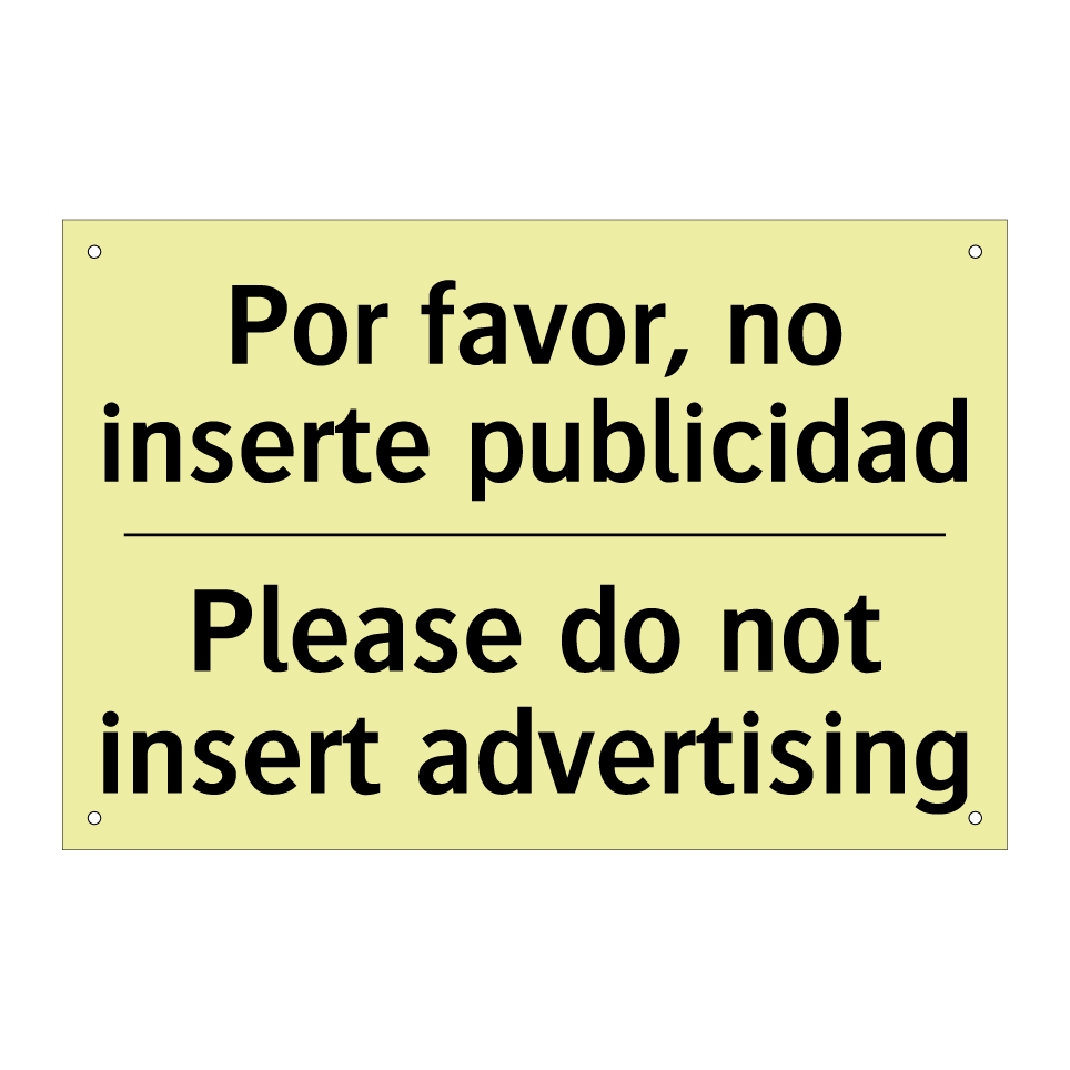 Por favor, no inserte publicidad - Please do not insert advertising