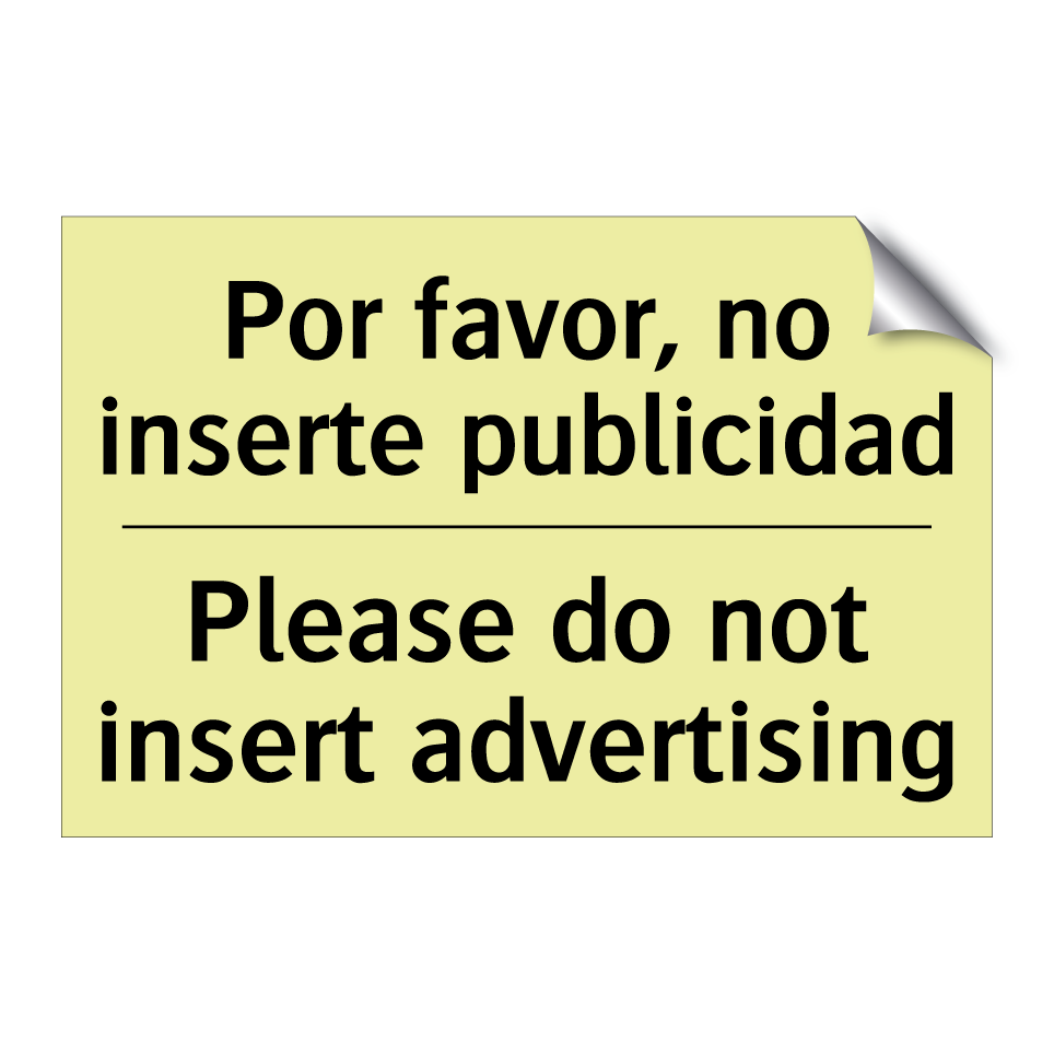 Por favor, no inserte publicidad - Please do not insert advertising