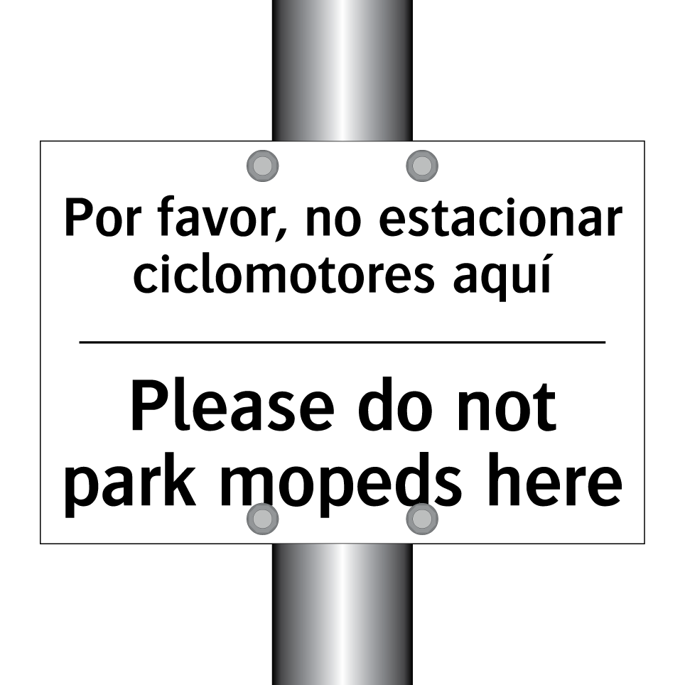 Por favor, no estacionar ciclomotores aquí - Please do not park mopeds here