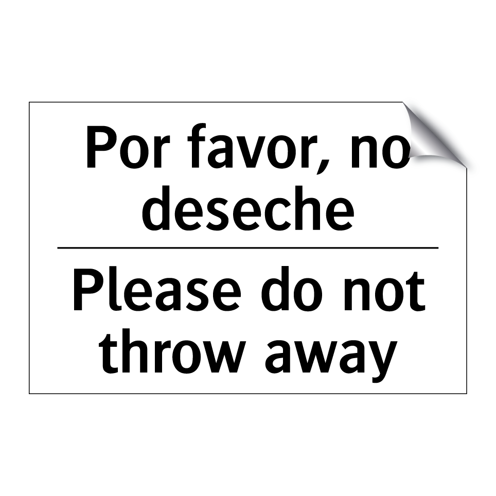 Por favor, no deseche - Please do not throw away