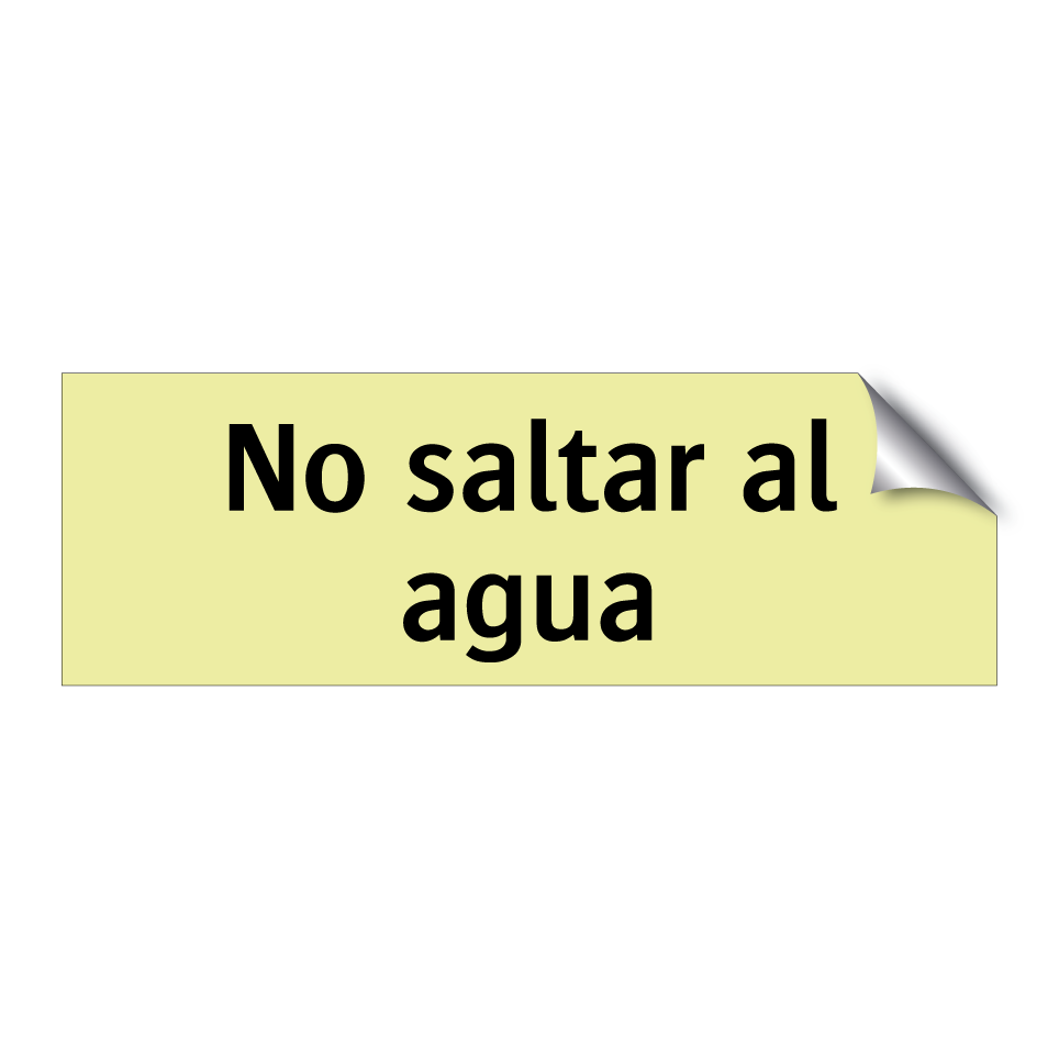 No saltar al agua