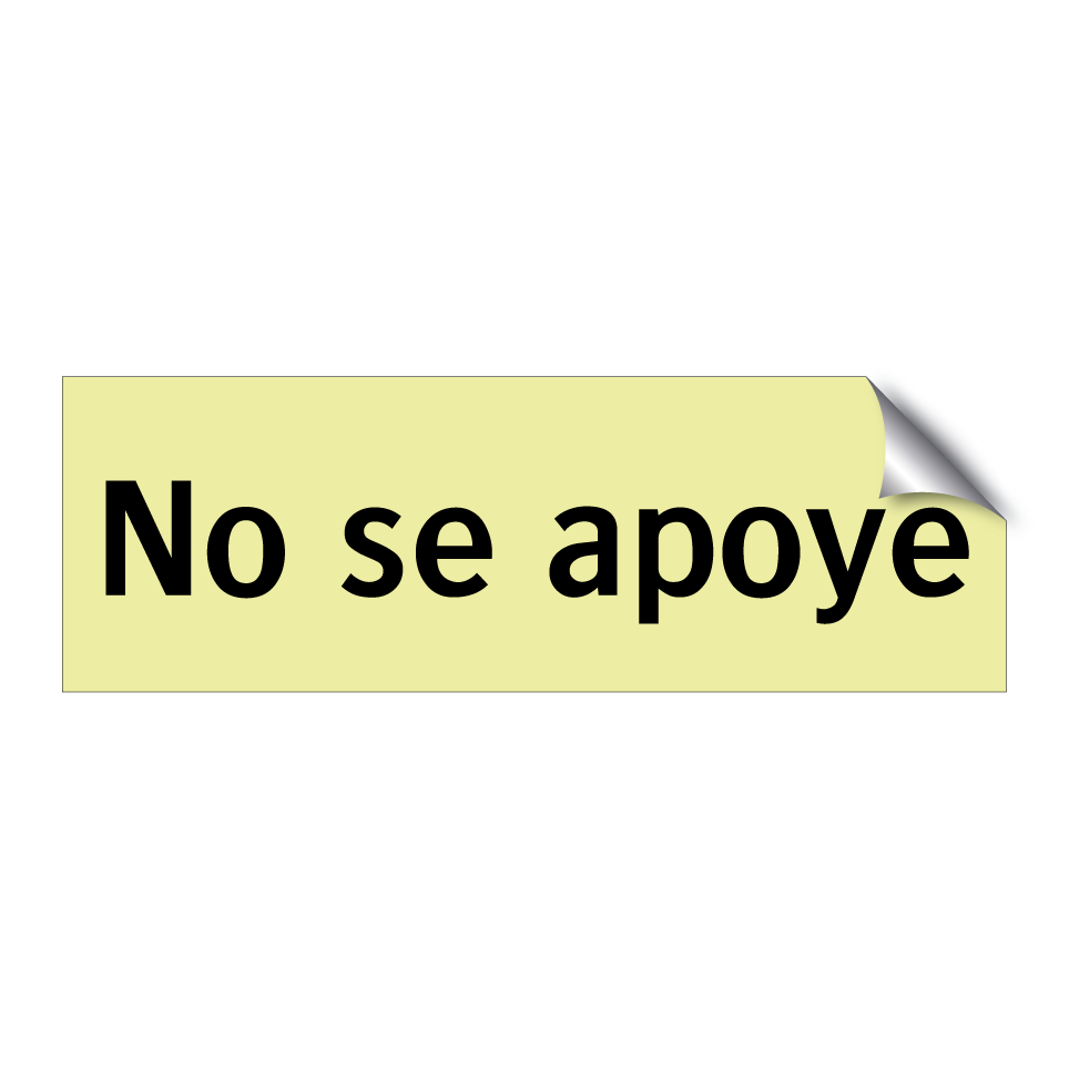 No se apoye