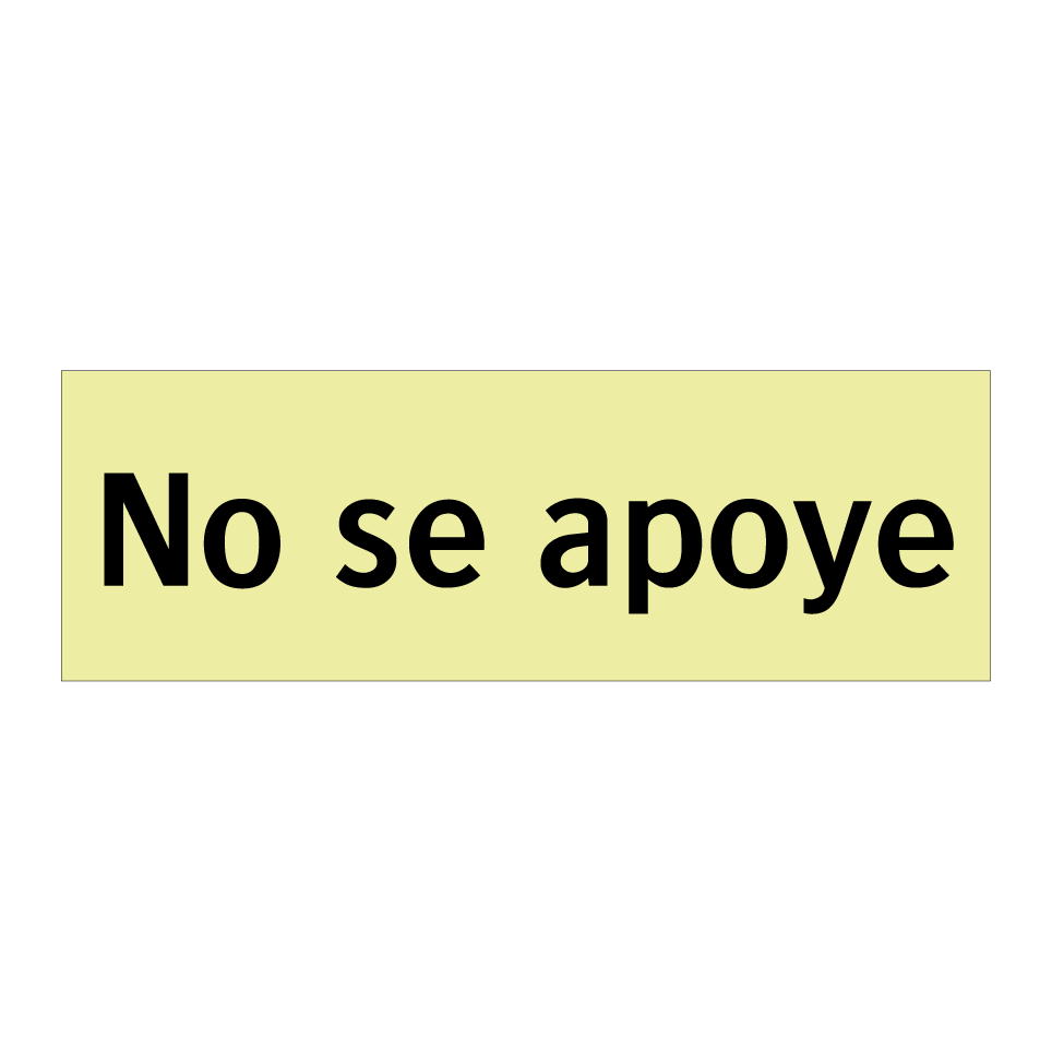 No se apoye