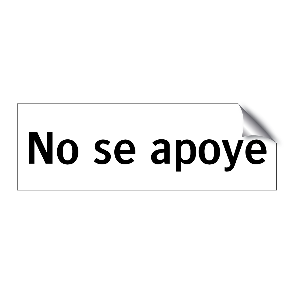 No se apoye