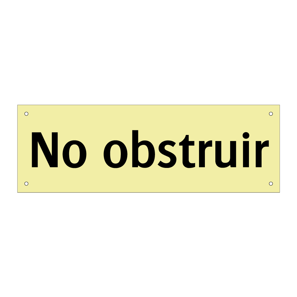 No obstruir