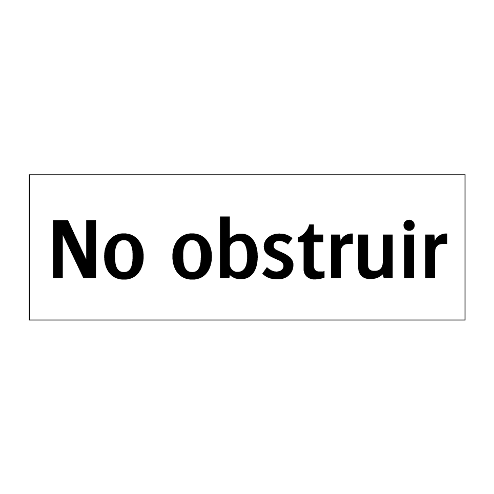 No obstruir