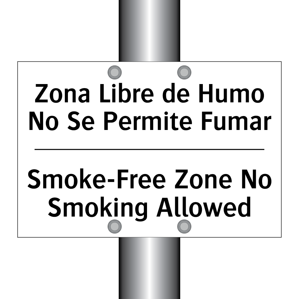 Zona Libre de Humo No Se Permite Fumar - Smoke-Free Zone No Smoking Allowed