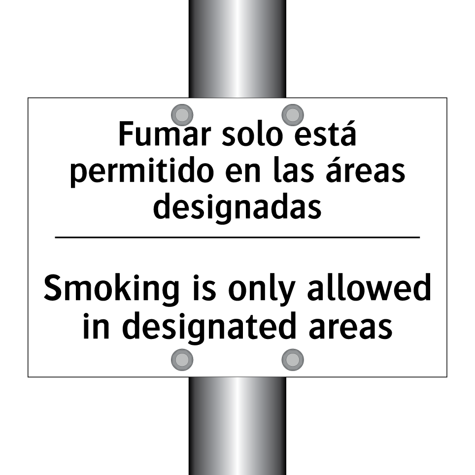 Fumar solo está permitido en las áreas designadas - Smoking is only allowed in designated areas