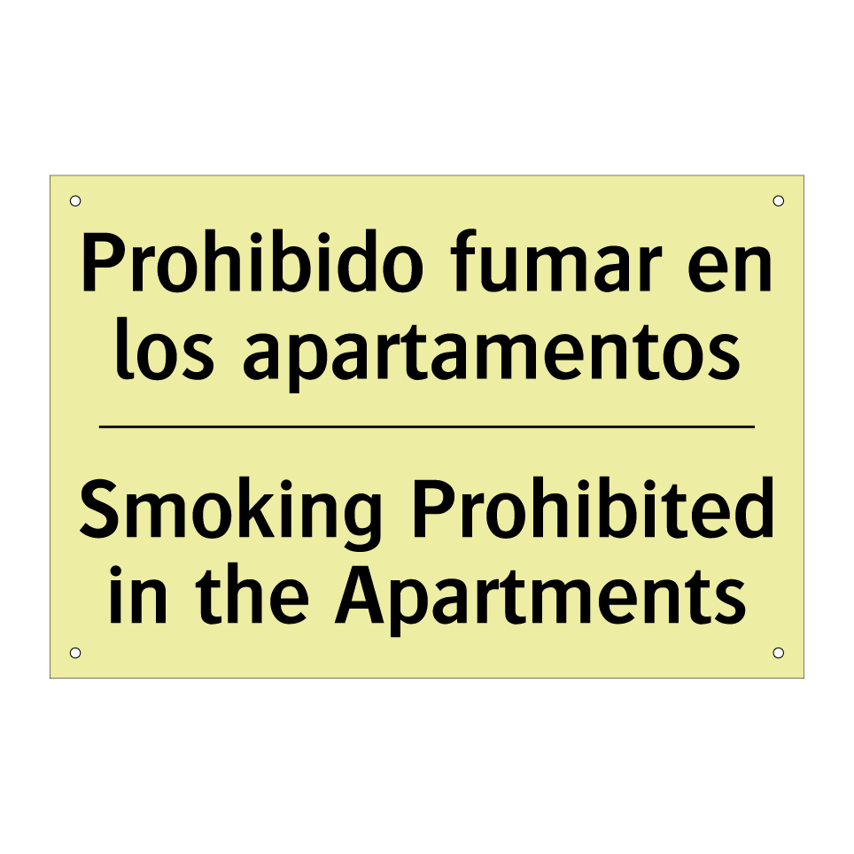 Prohibido fumar en los apartamentos - Smoking Prohibited in the Apartments