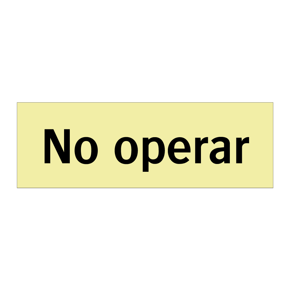 No operar